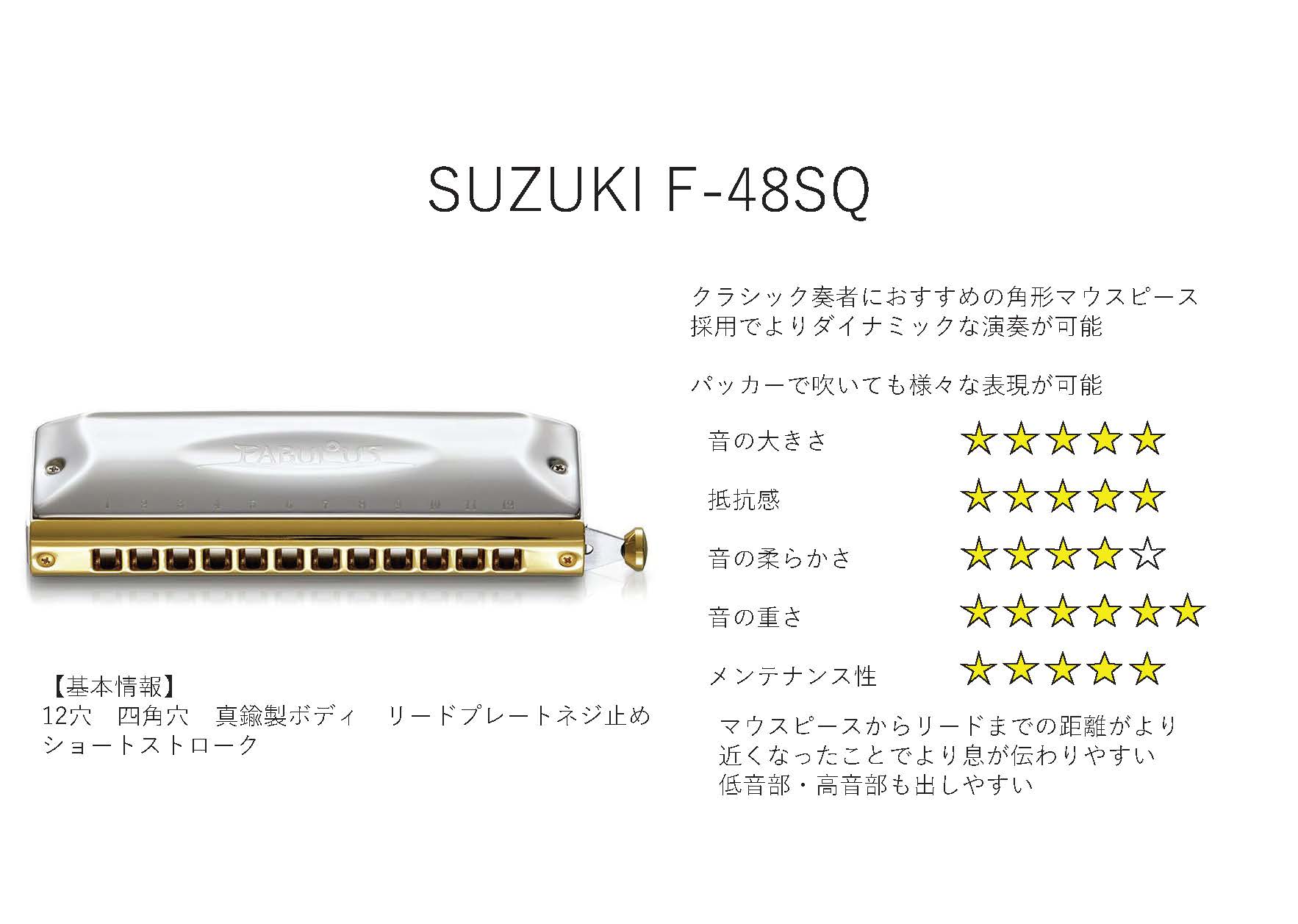 SUZUKI FABULOUS F-48SQ 【クロマチックハーモニカ】 - 谷口楽器